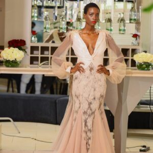Satin bridal gown