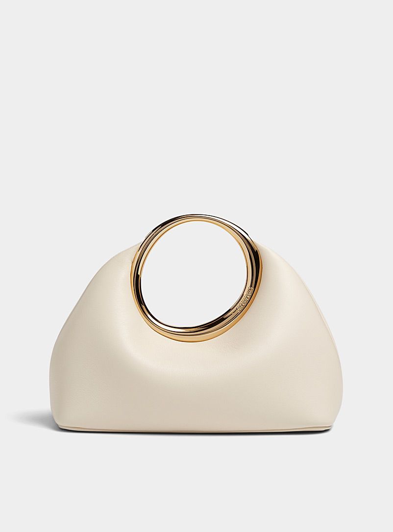 Ivory Gold Ring-Handle Handbag