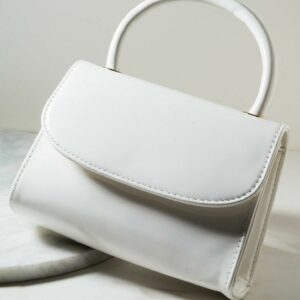 White Patent Mini Top-Handle Bag