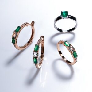 The Olive Grove Rhombus Peridot Ring & Earring Set
